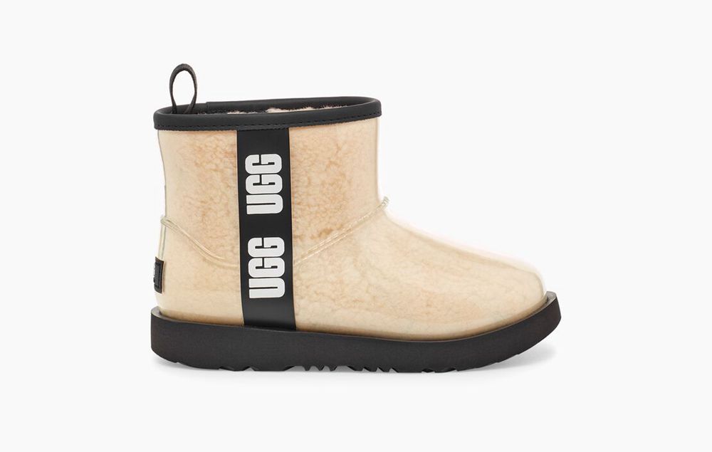 Ugg Mini Boot Big Kids - Ugg Classic Clear Mini Ii Beige / Black - 625TCSRMY